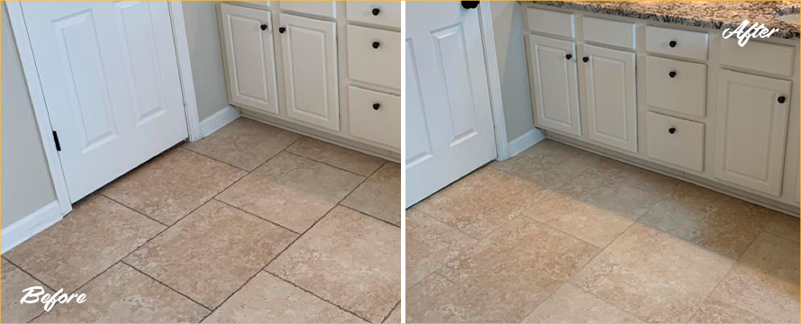Shower Before and After a Superb Grout Recoloring in St. Clair Shores, MI