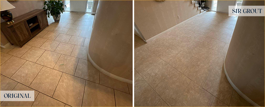 Floor Before and After a Superb Grout Sealing in Rochester, MI