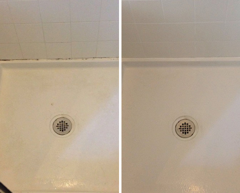 Shower Before and After Our Caulking Services in St. Clair Shores, MI